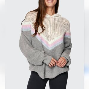 Spiritual Gangster Amar Meshed Up Hoodie in Heather Grey - size small